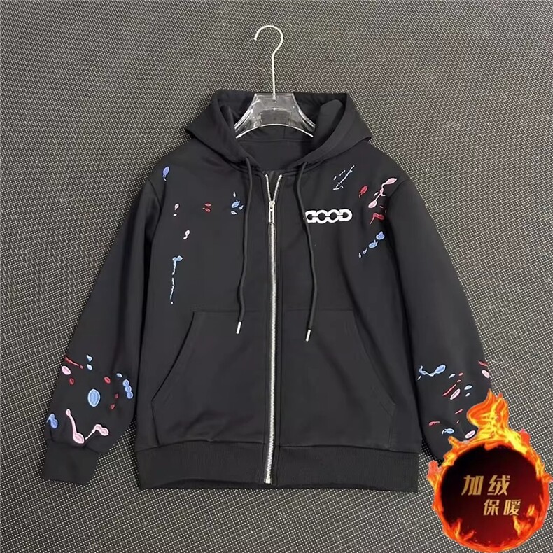 网络图现货美式潮GOOD泼墨刺绣连帽男女高街卫衣JWY532-P43,男装卫衣,星座715-7