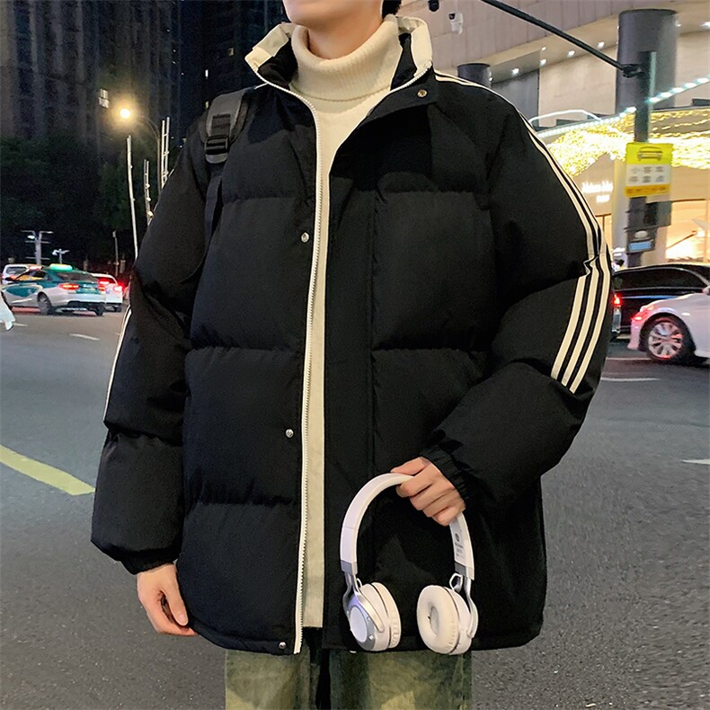 潮美式织带棉服冬季宽松加厚男女款立领上衣M01-P75,男装棉衣,星座308B-2