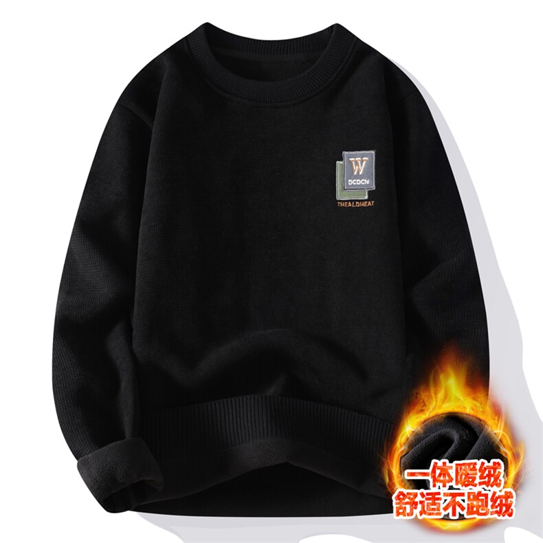 青年学生男士高品质休闲圆领华夫格一体绒毛衣打底针织衫M837-P52,男装针织衫/毛衣,星座310B-3