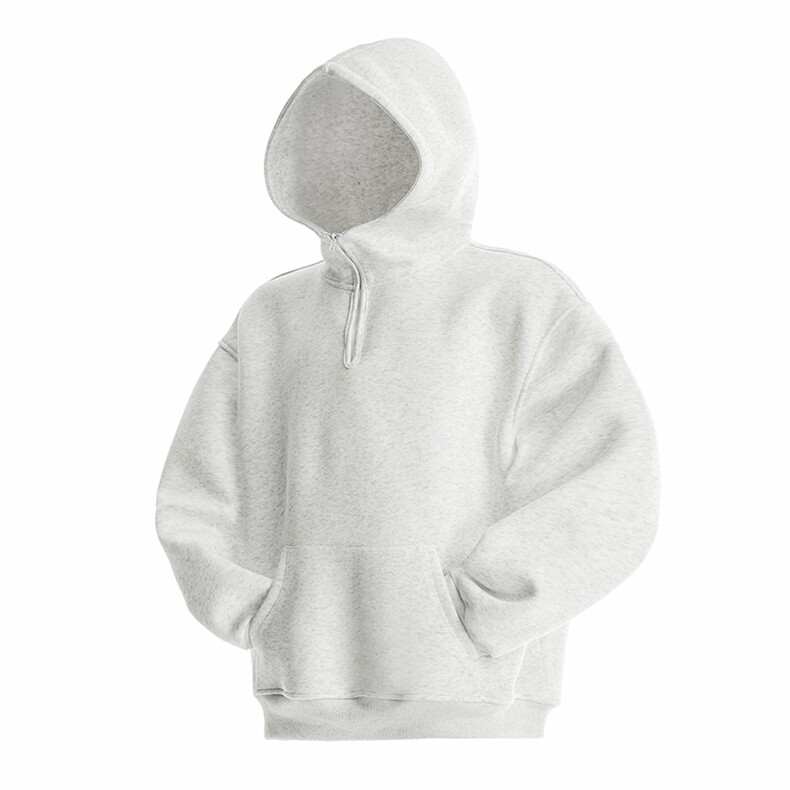 抖音得物高品质二开25秋冬美式重磅宽松纯色连帽拉链高领卫衣W65，男装卫衣，电商A486-1