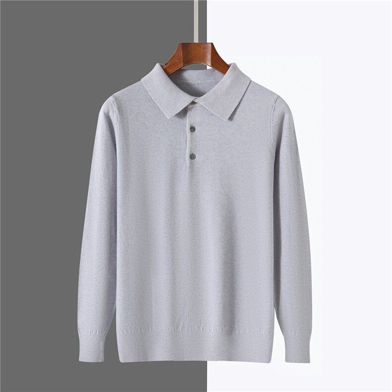 2025年秋季宽松型常规时尚百搭莫代尔POLO领，男装针织衫/毛衣，牧绒家园