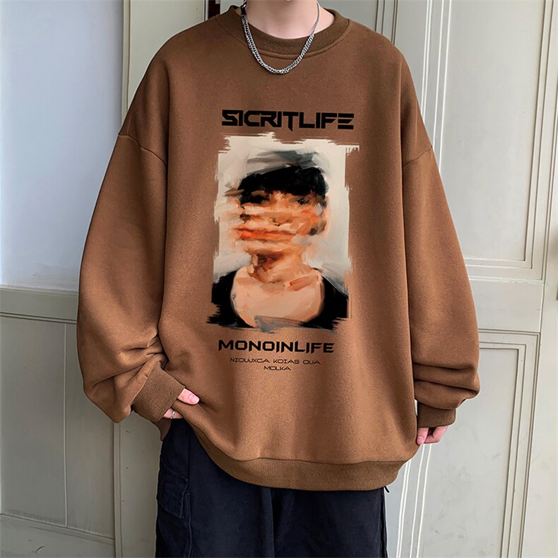 圆领卫衣男大码加厚加绒长袖t恤男S6213-P28加绒款-P33,男装卫衣,电商A040
