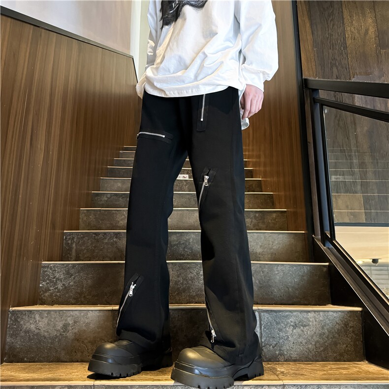 新款潮男水洗潮流牛仔裤宽松直筒拉链微喇XZ603-K914-P50控68,男装牛仔裤,星座603