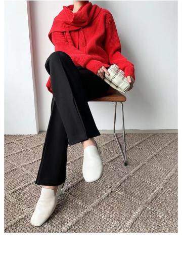 春季新款，垂料前开叉西裤，搭配圣品，女装，CHERRY·印