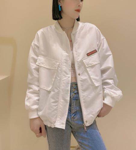 现货，春季棒球外套，女装，咖啡色