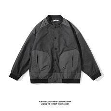 秋装棒球服呢子外套男休闲拼色夹克上衣JK83P95，男装夹克，电商C323