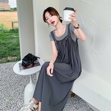 新款现货主推二件套背带连衣裙9853-P125-K178，女装连衣裙，2C129