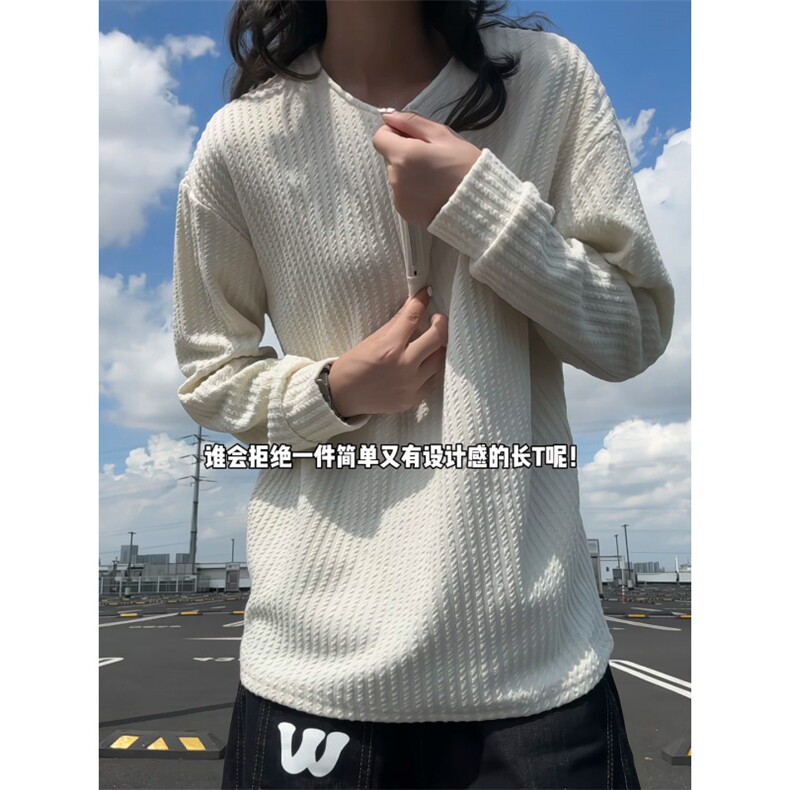 XZ809A/VL666/特P24/控48    美式半拉链肌理感长T恤卫衣图片