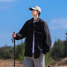春季新款现货港风夹克户外纯色衬衫领外套DSA157B-CS01-P75，男装夹克，电商A157B