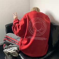 抖音供货、重磅360克现货字母印花圆领卫衣宽松HD019-1-YL4326，男装卫衣，电商019-1
