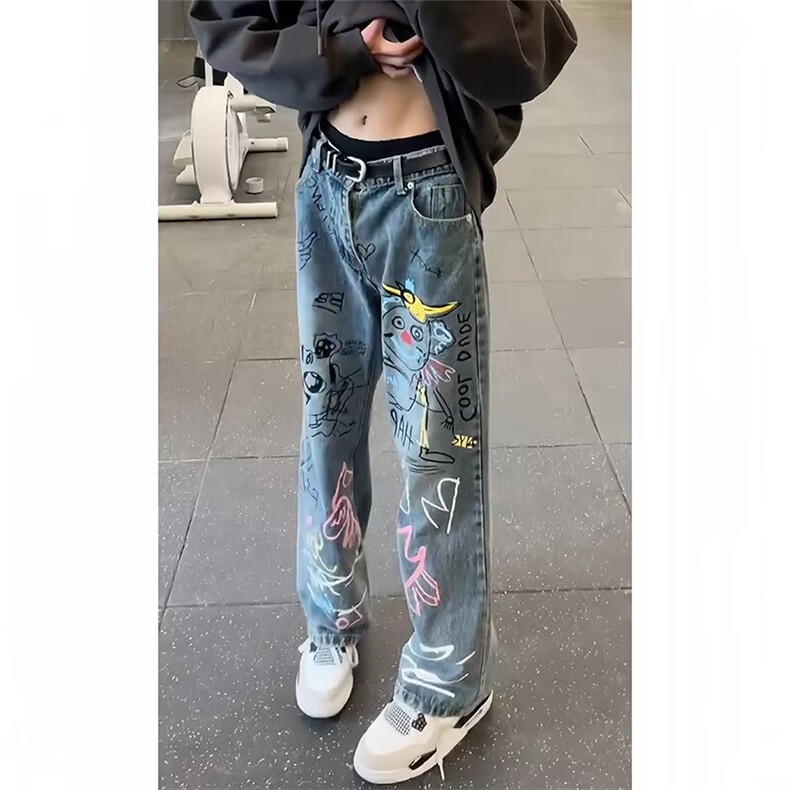 【现货】DA462-特批44春秋万圣节穿搭裤子设计感显瘦直筒微喇裤，男装休闲裤，星座603-2