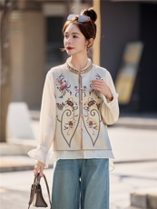 【春季女装新款】大量现货时尚重工刺绣新中式两面穿马甲外套，女装马甲，魅衣本色