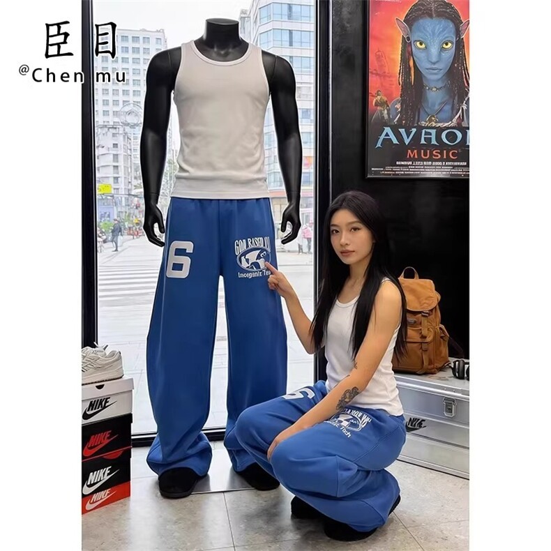 春款DK38-特批40抖音得物高质量显瘦直筒阔腿休闲裤,男装休闲裤,星座603-2