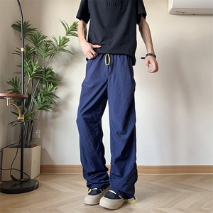 复古美式阔腿休闲裤男潮牌高级感工装裤户外褶皱设计伞兵裤图片