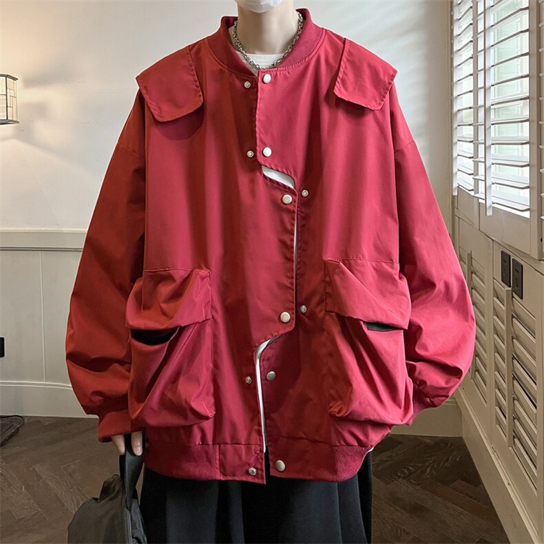错位门禁飞行员夹克男外套男棒球衣服 XH26-P70图片