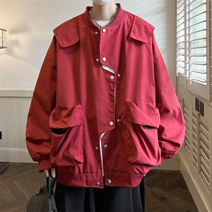 错位门禁飞行员夹克男外套男棒球衣服XH26-P70,绿色裤子要搭配什么衣服图片