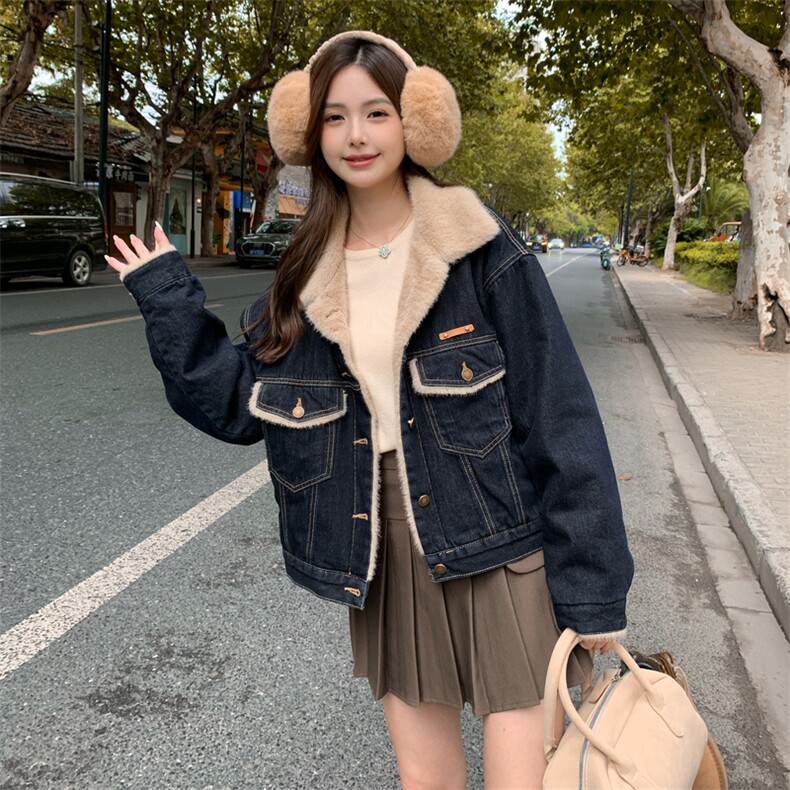 新款主推牛仔加毛毛外套2650-P175-K268,女装短外套,2C129