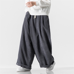 秋冬 大码风复古灯芯绒阔腿裤直筒休闲裤汉服新中式 K242/P65图片