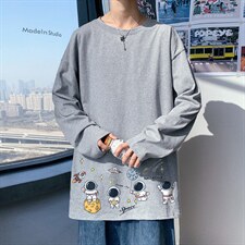 ！秋季打底衫男卫衣男潮流圆领纯棉长袖T恤男CX293-P25图片