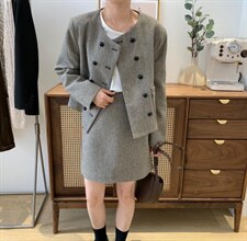 含毛套装，女装职业装，素妮