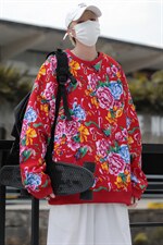 B203秋冬套头圆领东北大花风民族特色加绒保暖卫衣小衫男女潮，男装卫衣，星座115A(原星座507）