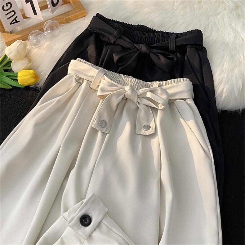 休闲裤男潮流边扣开叉西裤港风阔腿宽松直筒百搭长裤子XK967-P38，男装西裤，星座1008-1