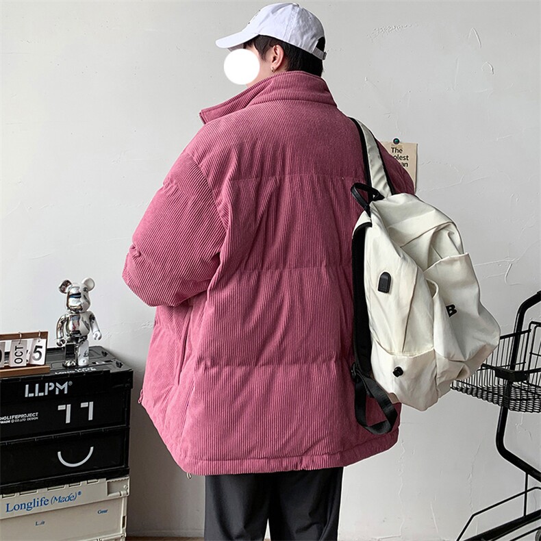 冬季青少年加绒加厚立领棉衣港风休闲大码棉服外套男女6223-P100,男装棉衣,电商A441-1