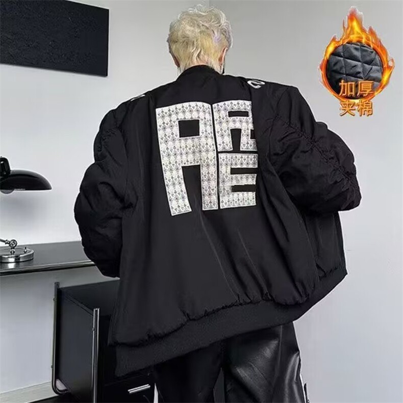 慵懒时尚流行新款潮流小牛津复合加厚加棉夹克百搭简约气质日系图片