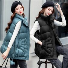 2024冬季新款气质时尚高领棉马甲女短款轻薄羽绒服外套加厚保暖背心，女装马夹，依如秀(原杭风阁)