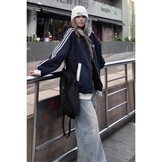 现货高品质拼接撞色运动夹克男女三条杠开衫棒球服A933-P45，男装夹克，星座1505