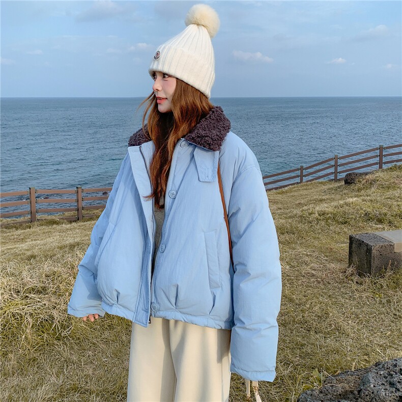 2025冬季新款工装羊羔毛领羽绒服外套90绒2C375-2524-P305-K488,女装羽绒服,2C375