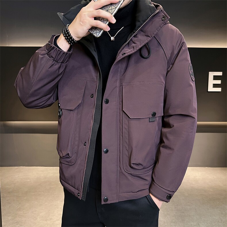 新标90鹅绒服2025年连帽机能潮流保暖羽绒服男YR6061-P270,男装羽绒服,电商D240-242