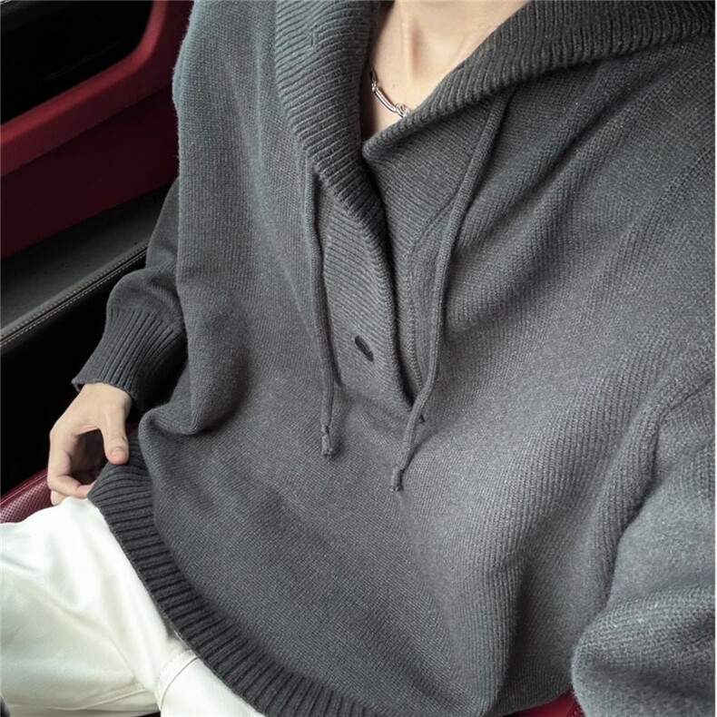 现货重磅半开衫套头毛衣灰色黑色男装针织衫毛衣YM5101-P65,男装针织衫/毛衣,星座302B