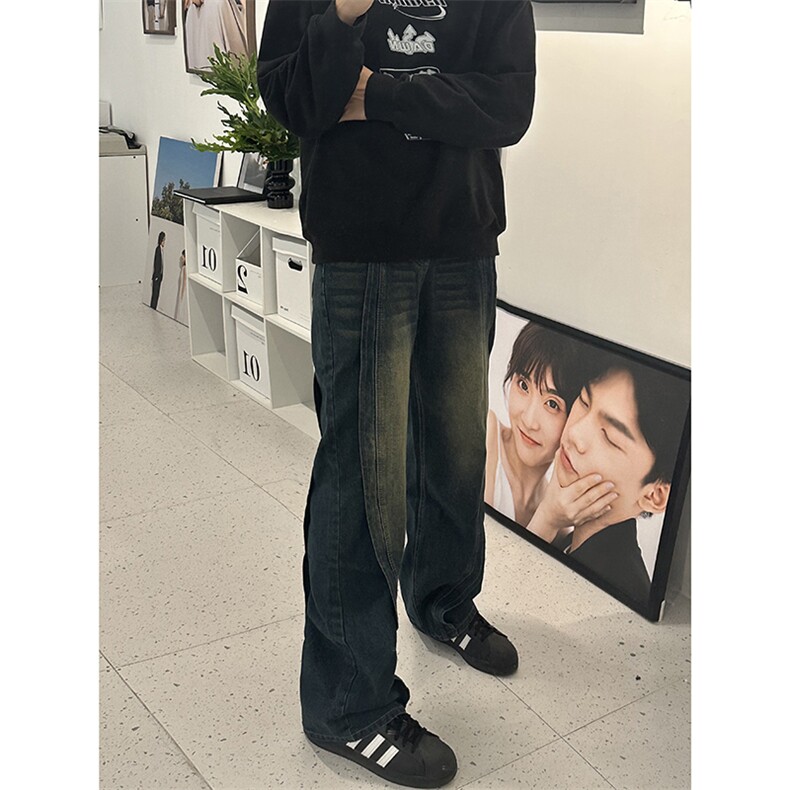 B221美式ins高街加绒加厚牛仔裤LK23134-P65控88,男装牛仔裤,电商B221