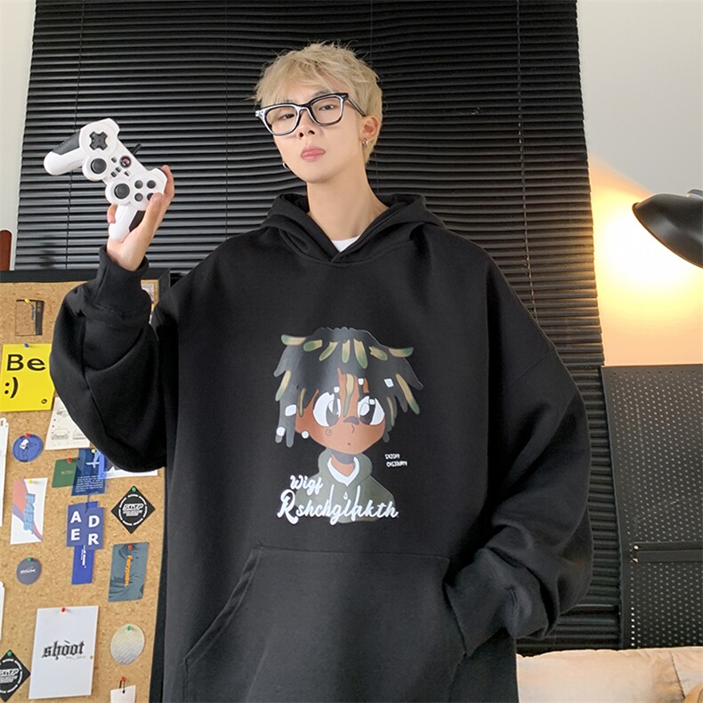 23秋季新款人物卡通印花420克重磅高品质卫衣W2319-P50可供抖音,男装卫衣,电商A036A