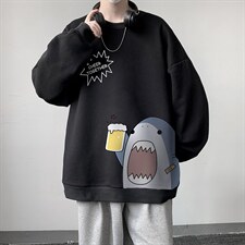 圆领卫衣男大码加厚加绒长袖t恤男S6137-P28加绒款-P33，男装卫衣，电商A040