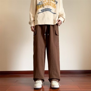 复古工装裤子男春秋季潮牌ins美式宽松直筒阔腿休闲长裤K1127-P38图片