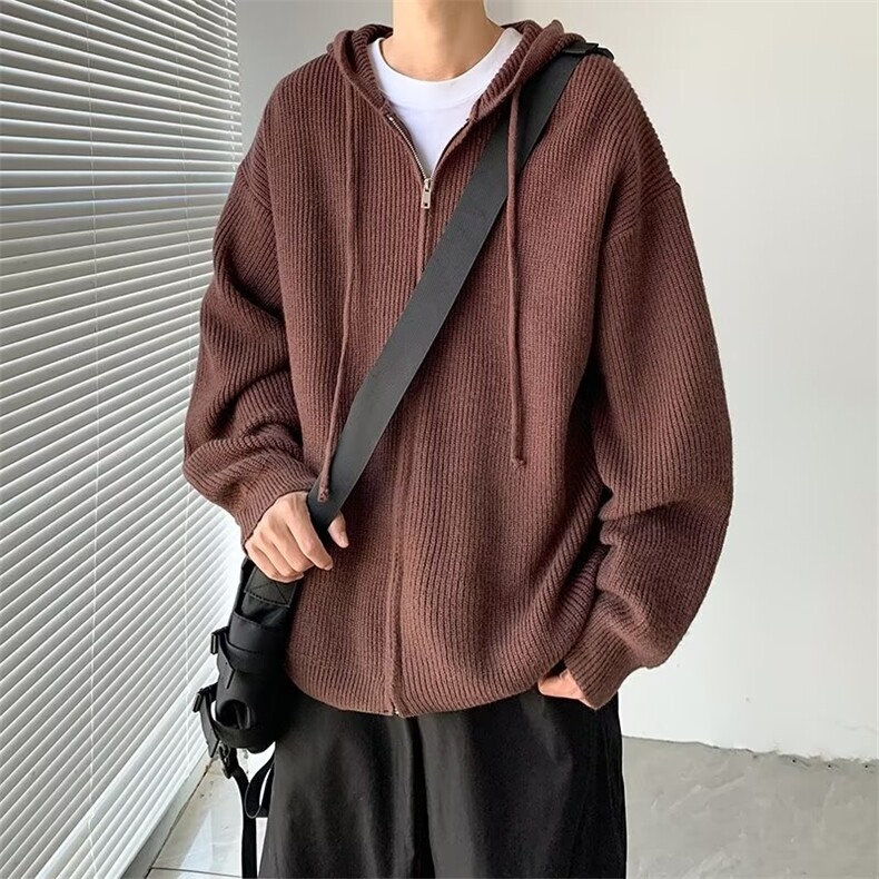 美式复古撞色条纹毛衣外套男潮高级感针织衫vintage,男装针织衫/毛衣,星座716-2