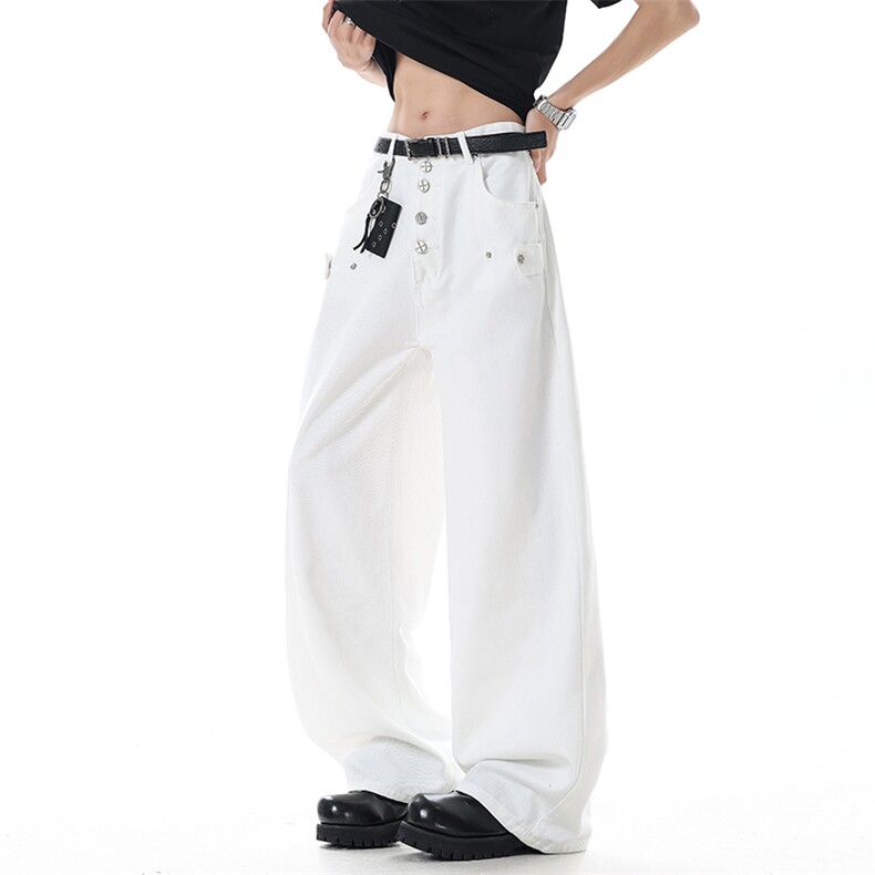 2026春夏潮牌设计感纽扣弯刀裤xz906-1-K1307特价P50控98，男装休闲裤，星座906-1（原电商a316-2）