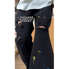 xz116-k16018-P38-控58现货大码牛仔裤扎花，男装牛仔裤，星座116