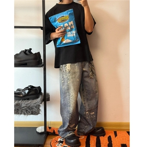 【套图6】903-AK91-特P70【98】S-3XL  印花牛仔裤！图片