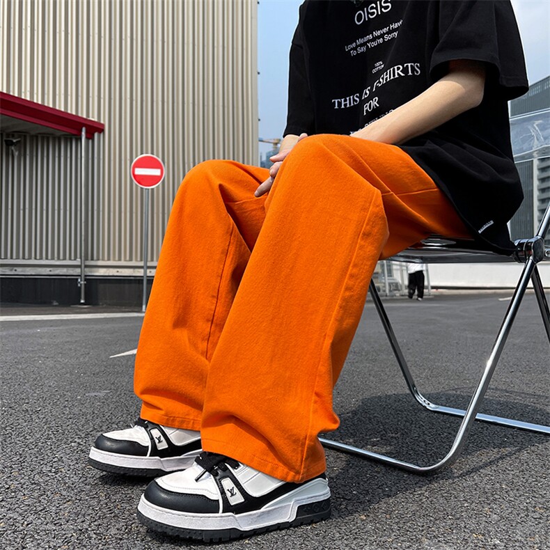 8XL-M特大码高级垂坠感休闲裤男薄款冰丝裤宽松直筒拖地裤K964P48,男装休闲裤,电商D206-1