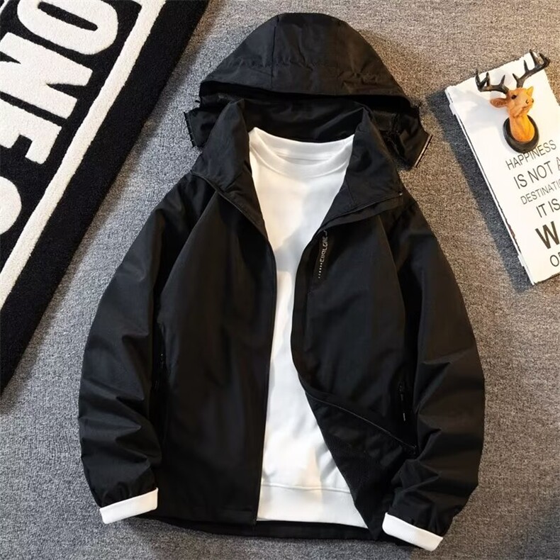 美式高端冲锋衣夹克男款秋冬季宽松百搭休闲连帽外套上衣J81/P60,男装夹克,星座506B