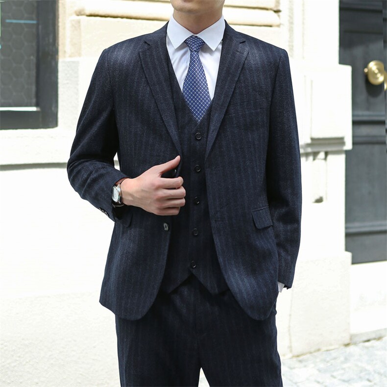 XL-9XL男士西服套装加肥加大码男婚礼西装条纹二件套190款,男装西服套装,星座802