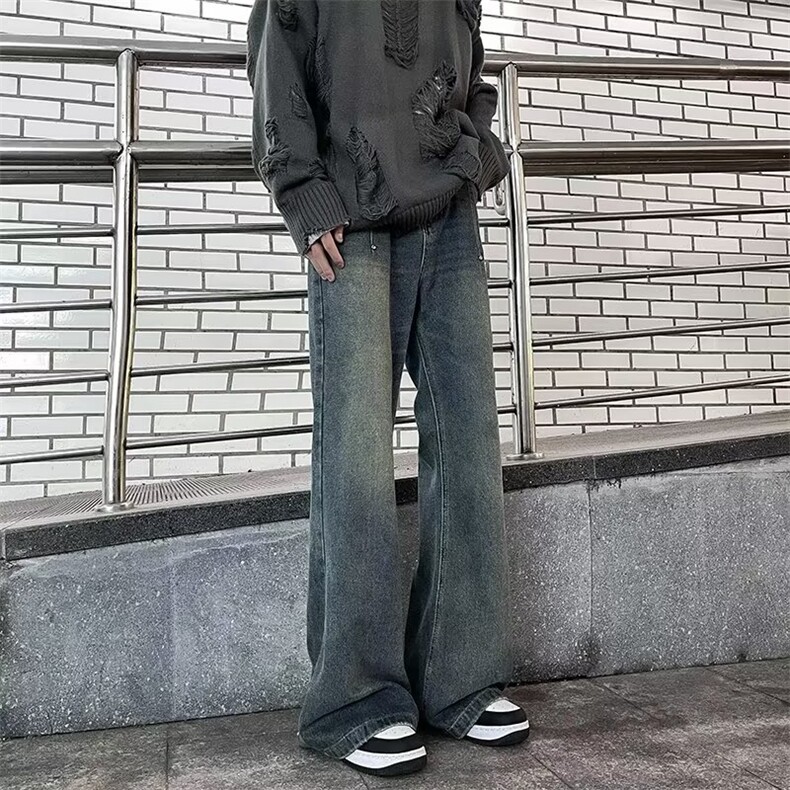 美式复古高街慵懒宽松阔腿牛仔裤女春秋高腰直筒显瘦K859-P45,男装牛仔裤,星座1109-3