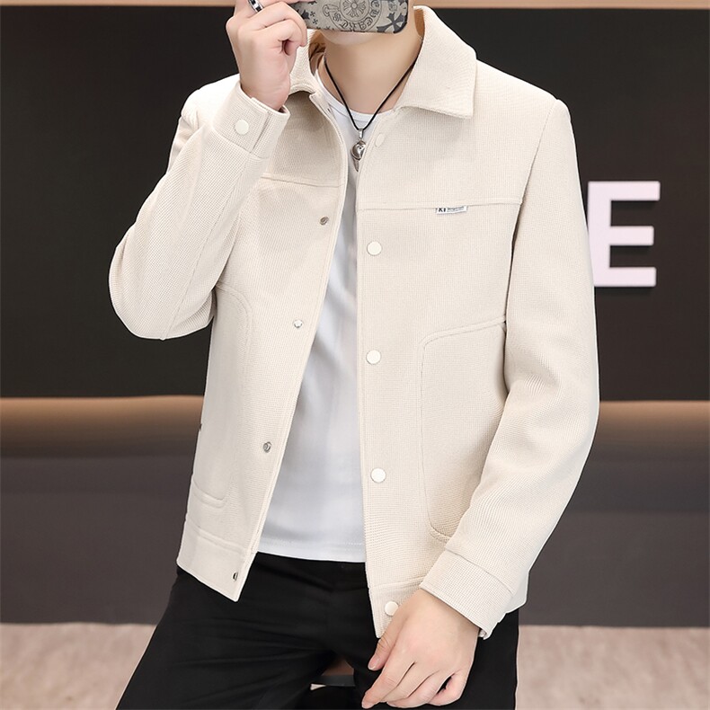 秋季新款男士商务休闲简约百搭潮流翻领夹克外套上衣7915P90,男装夹克,电商B226