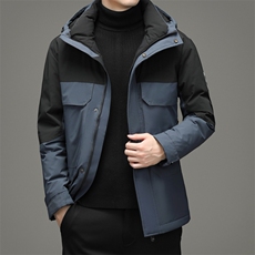 冬季中老年加厚羽绒服中年爸爸冬装连帽外套上衣MYYL21931-P275，男装羽绒服，电商B212（原钱塘6029）