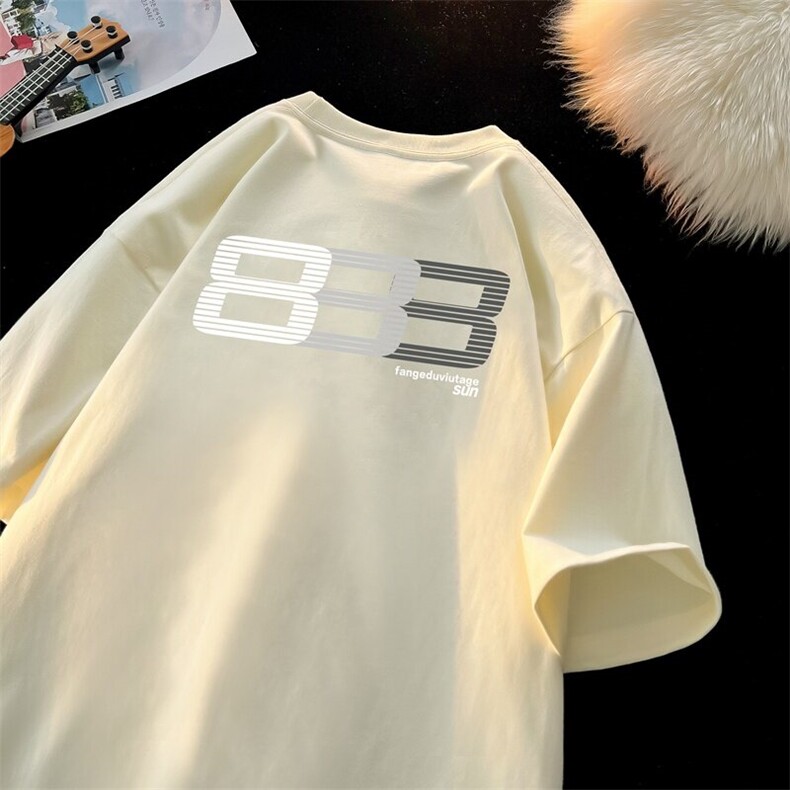 数据款220克纯棉短袖男大码潮牌印花半袖T恤特批18货号T418，男装T恤，星座617B