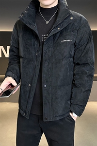 新标50-2448M-4XL-P195店主风冬季麂皮绒手感面料休闲羽绒服男图片