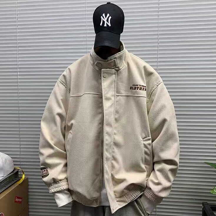 春秋季新款立领工装灯芯绒夹克男女宽松百搭休闲外套HHW21 P85图片